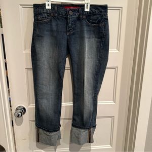 Women's Blue Cuffed Capri Guess Jeans Size 30